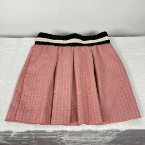 Maeve Anthropologie Women Dotted Brocade Box Pleated Mini Skirt Large Beige Pink